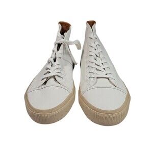 Frye Mens Size 13 Ludlow Cap-Toe High White Leather Sneakers